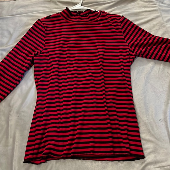Hot Topic Tops - Hot Topic Red and Black Striped Shirt